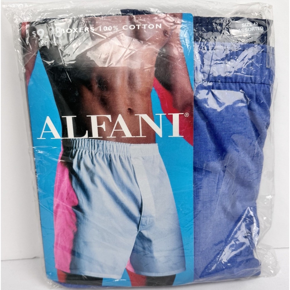Vintage ALFANI Men Boxer Briefs 100% Cotton Size 42 - NOS